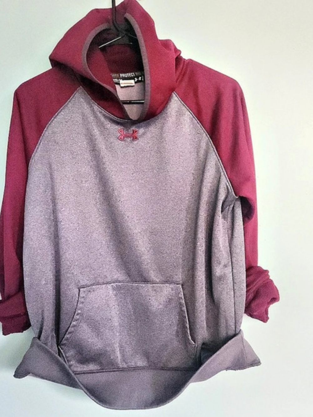 Under Armour Fleece Storm Hoodie Burgundy & Gray Medium